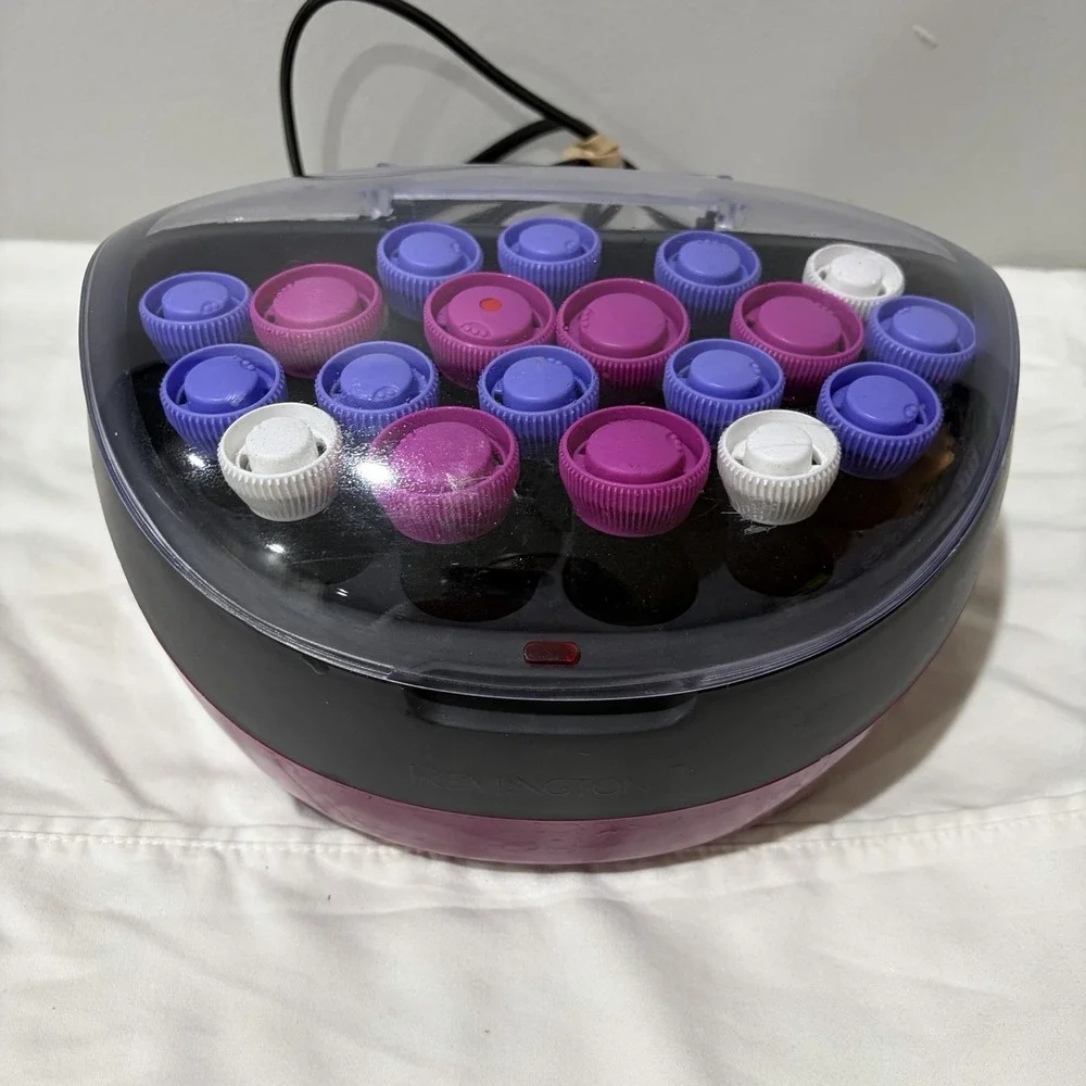 Remington H5600 Ionic Conditioning Hair Setter 19 Velvet Rollers Purple‎ Pink